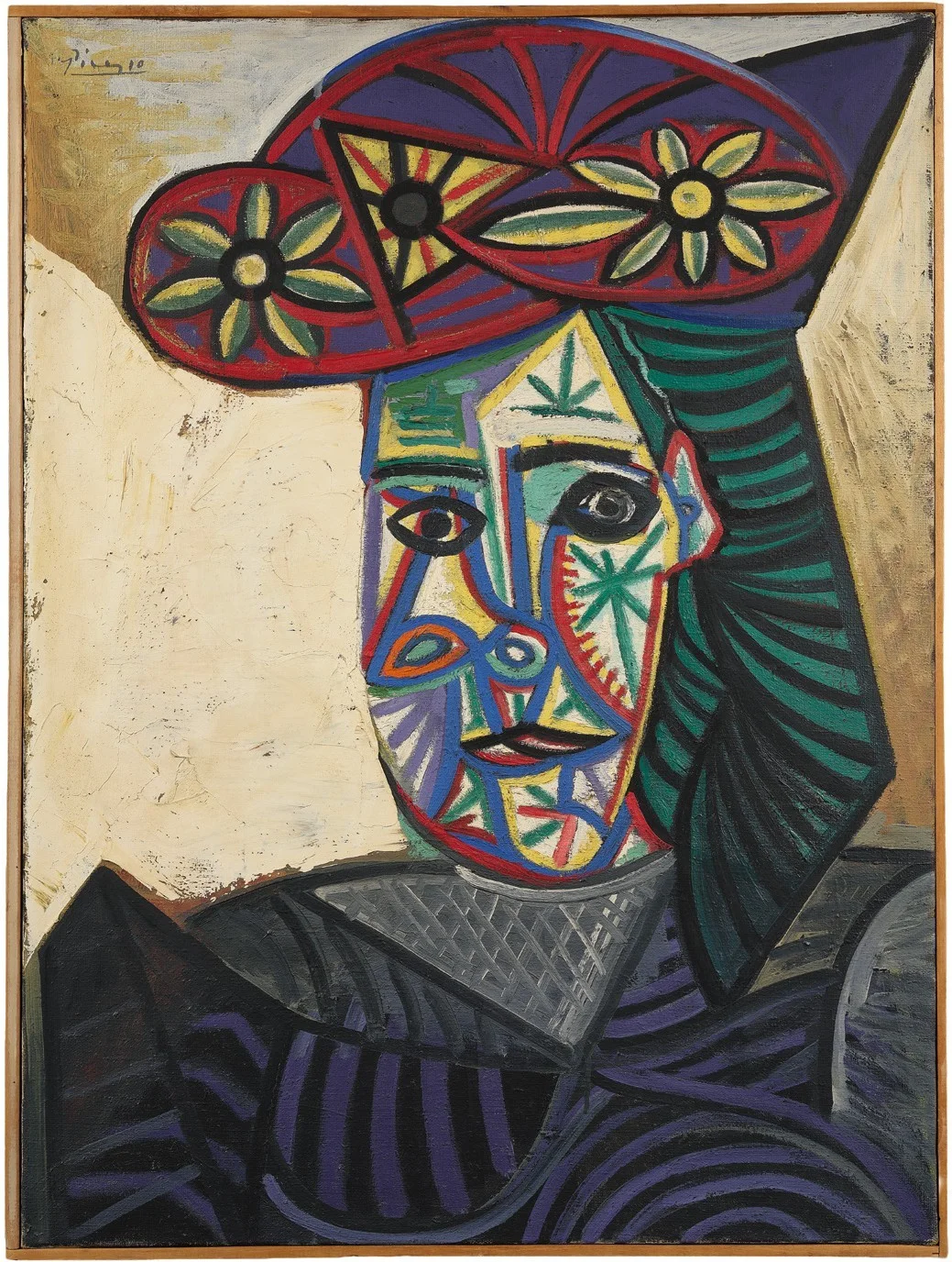 Пабло Пікассо, Бюст жінки в капелюсі з квітами (Дора Маар) 1943