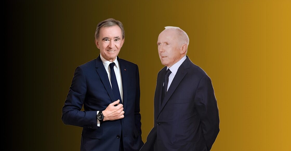 Бернар Арно засновник LVMH і Франсуа Піно засновник групи Artémis та власник аукціону Christie's Колаж: Marbeks