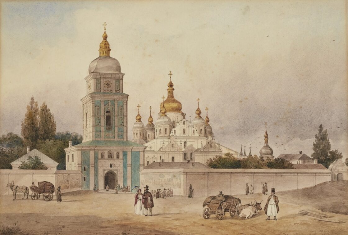 Акварель Тараса Шевченка із зображенням Михайлівського Собору